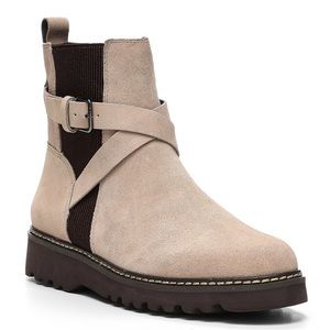 Donald J. Pliner Genuine Suede Captain Boot Taupe